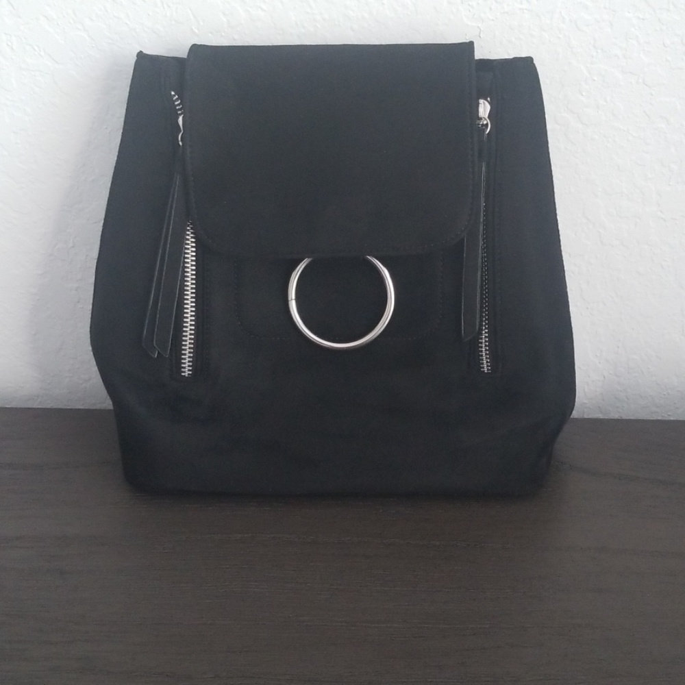 Black Suede Backpak